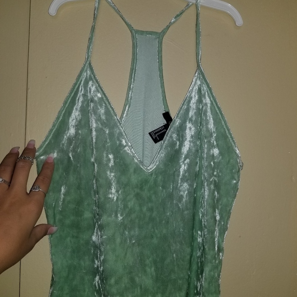 Seafoam Velvet Crop Top